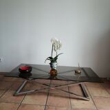 Coffee table smoked glass 70s