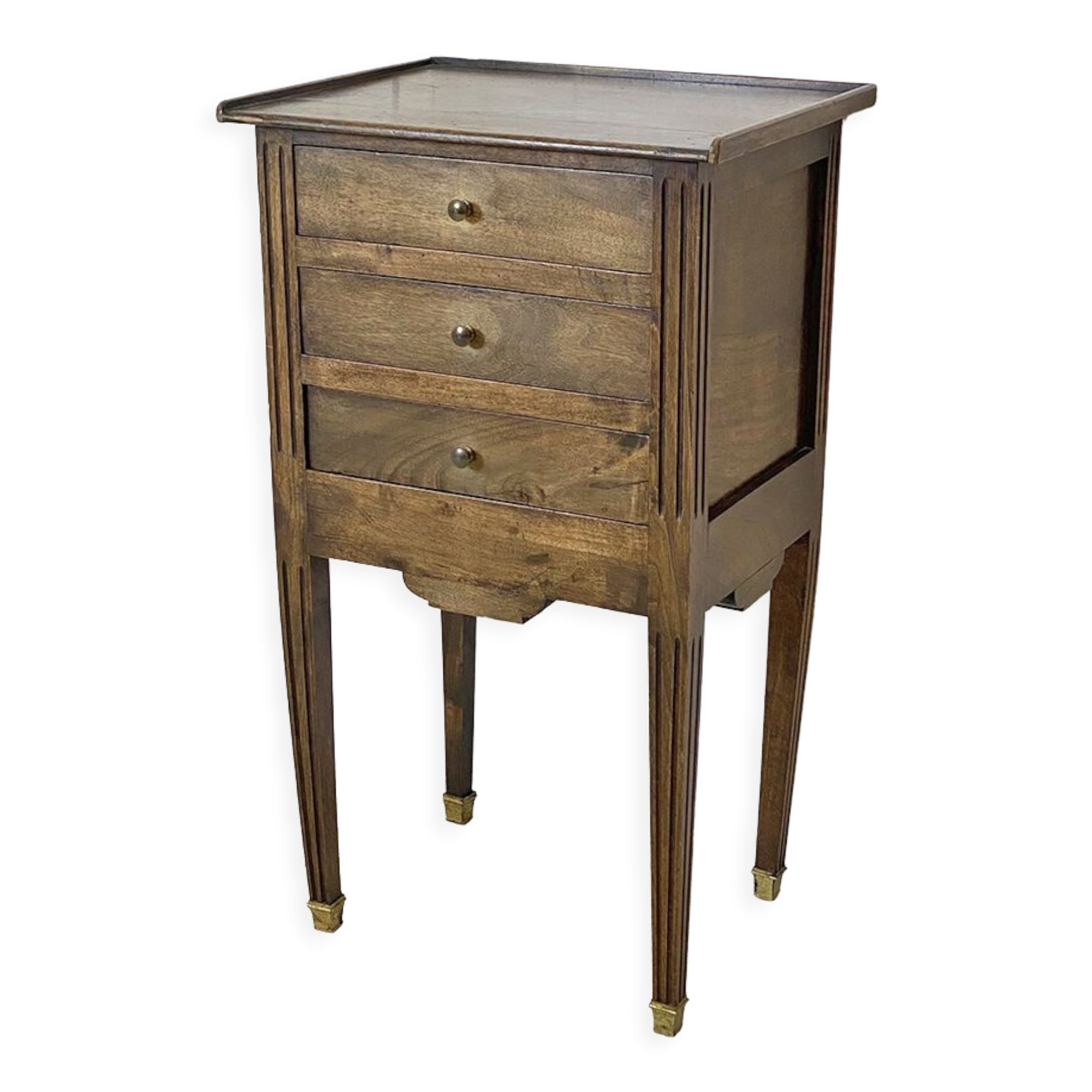 Table de chevet en noyer 1900