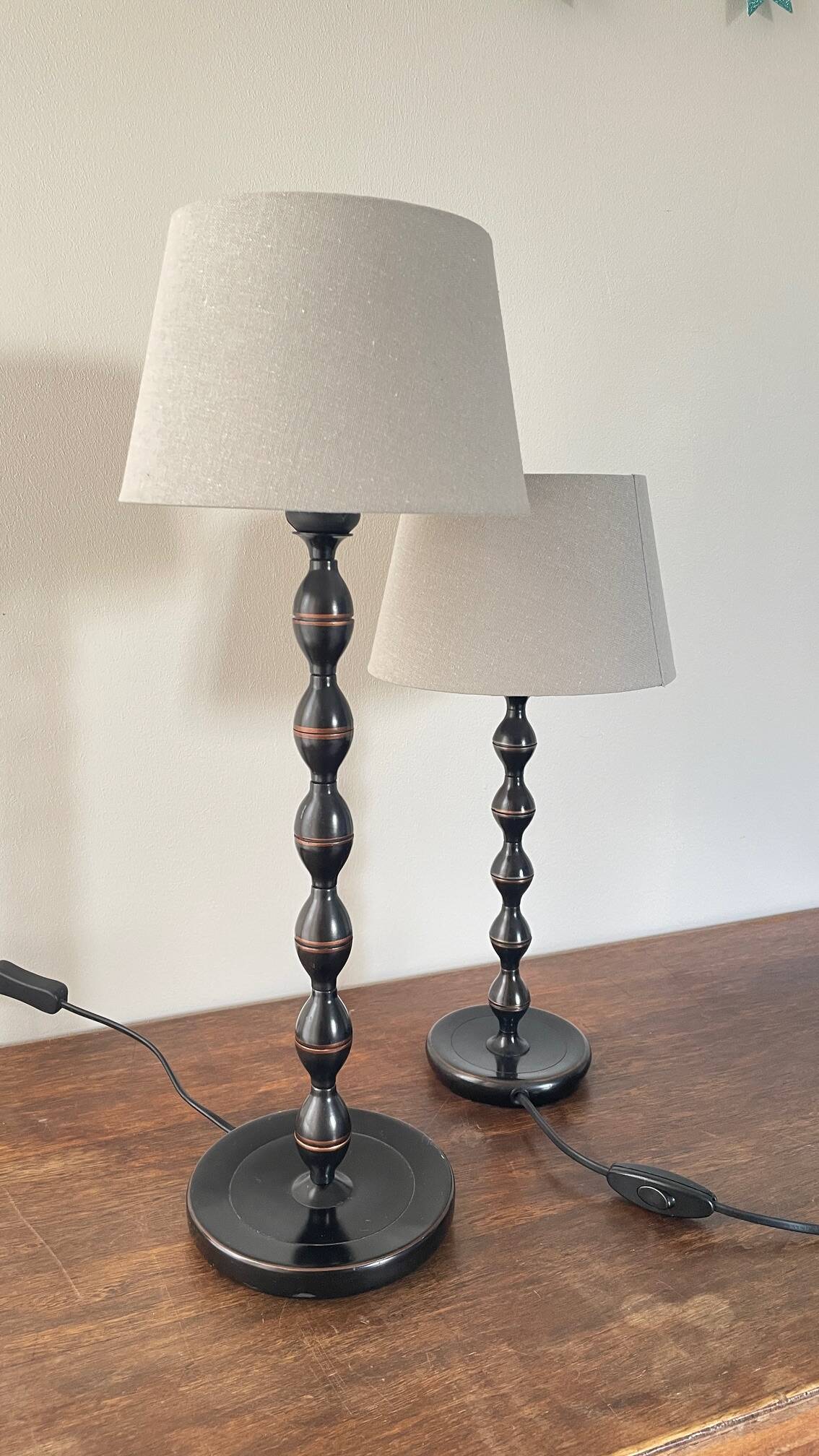 Paire lampes bobines ikea vintage