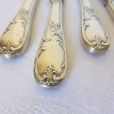 6 dessert knives in silver metal punched 2106271