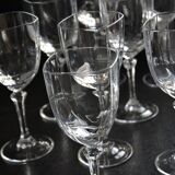 11 verres à eau en cristal d'Arques à la forme originale carrée