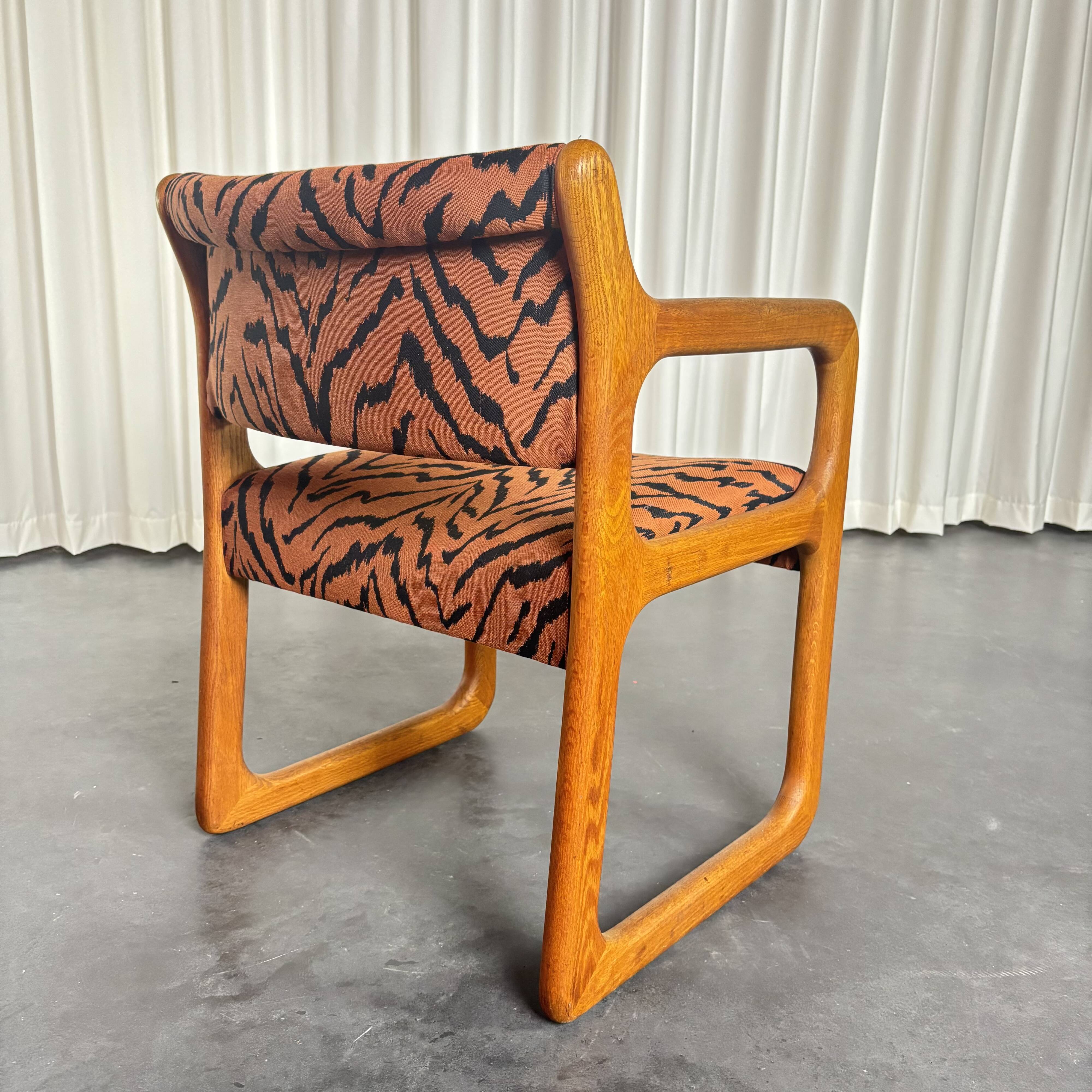 Set of 4 Scandinavian teak sled chairs