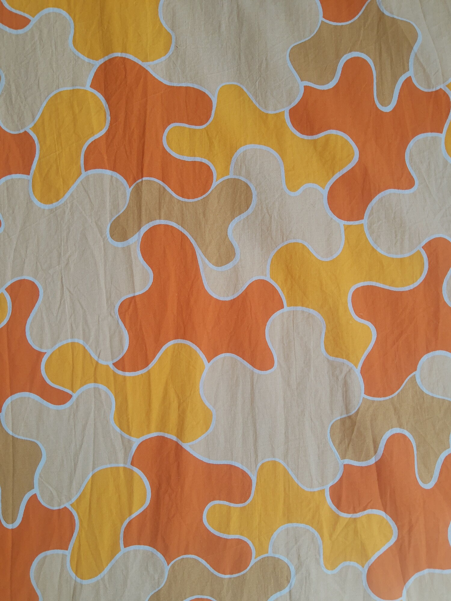 Sheet 2 people puzzle orange seventies 70s vintage