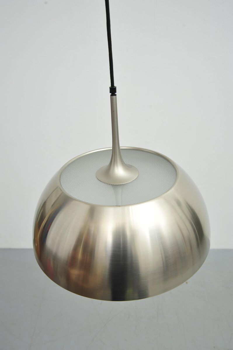 Height-adjustable pendant lamp in nickel-plated brass by Florian Schulz, 1970s