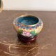Antique Box Pot Lid Cloisonné Chinese Peony Jewellery Cosmetic
