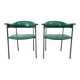 Set of 2 vintage green chairs / armchairs / lounge chairs