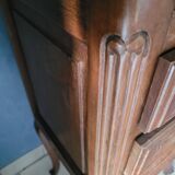 2 beds and a vintage bedside table in solid cherry wood