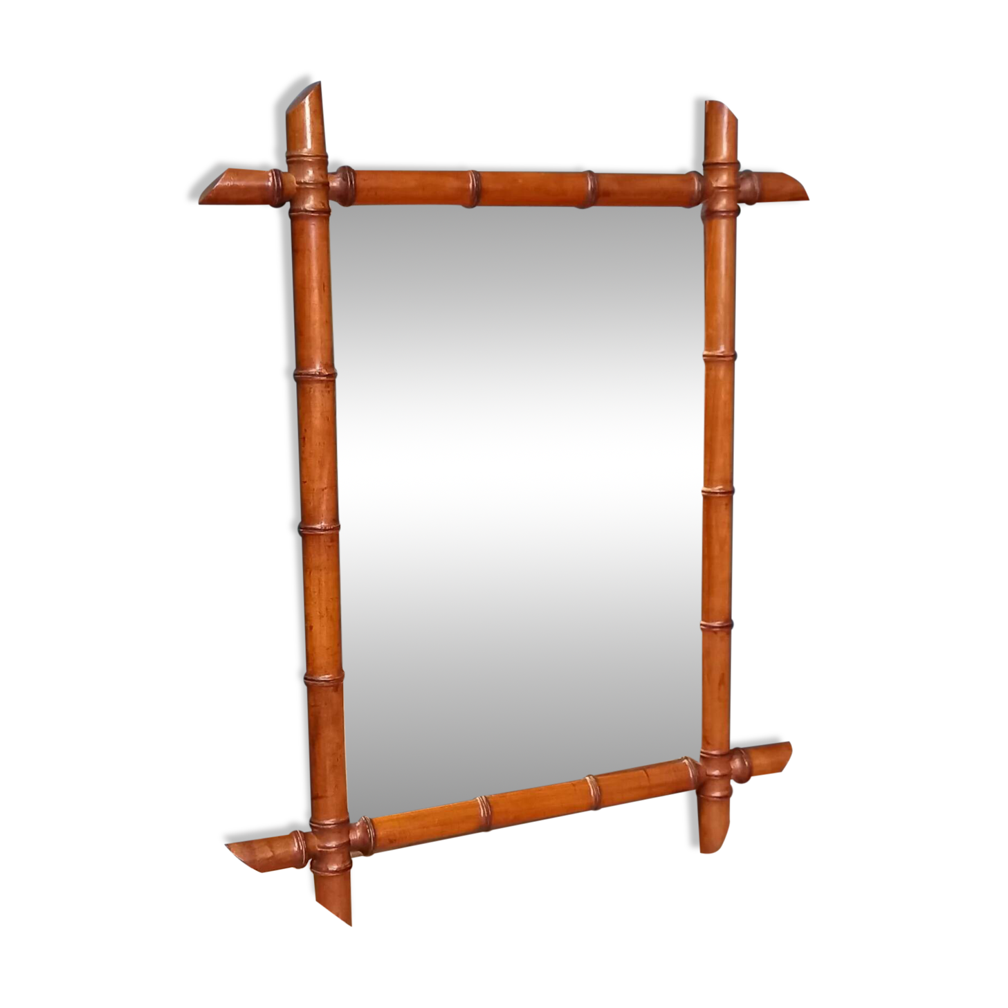 Antique faux bamboo mirror