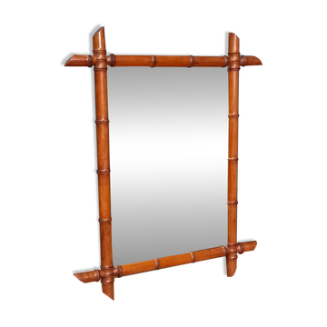 Antique faux bamboo mirror