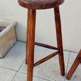 Pair of vintage brutalist high stools