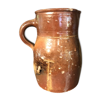 Pitcher in enamelled sandies - cooking wood / salt