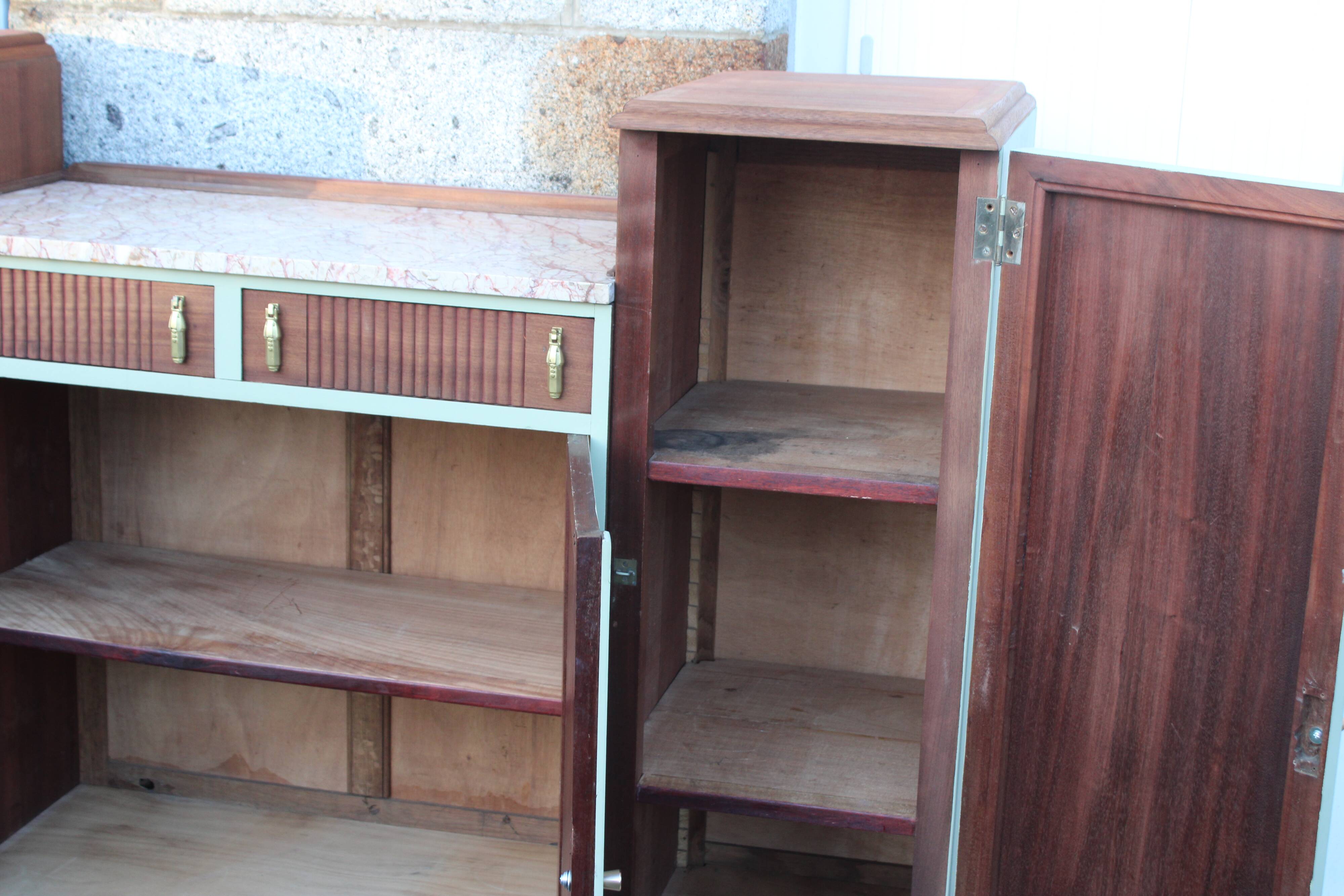 Renovated antique Art Deco sideboard – Lizard Green (Pure & Paint)
