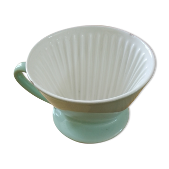 Old faience coffee filter holder