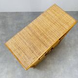 Rattan chest of drawers 60s