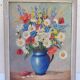 Oil on canvas still life Wild Flowers Géofournier