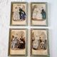 Lot de 4 tableaux avec gravures de mode originales de la fin du 19ème siècle