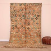 Peach Vintage Moroccan Rug 158 x 287 cm, Berber Wool Rug, Handmade Boho Rug