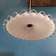 Suspension lampshade corole opaline lace brass