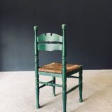 Rustic Austrian Alps Green Side Chairs, Austria, 1950s, Set of 2