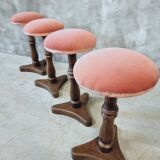 Set of antique stools old pink 1920s
