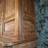 Antique French oak sideboard – Two-part display cabinet with drawers and four doors