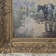 Tableau Huile sur Toile Paysage chevaux ruisseau - Signé M.T. Flabault 1929