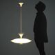 Vintage ceiling light in glass and aluminium, Italy, 1950s.