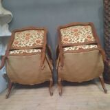 Pair of large Louis XV style armchairs