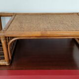 Large vintage serving tray, rattan and wicker - Indonesia - 1950s/1960s