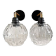 Paire d’appliques murales globe boule vintage