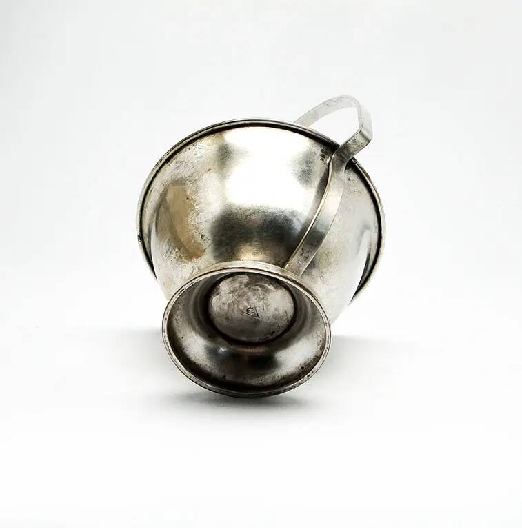 Art Deco sugar bowl, silver-plated brass, Poland, 1920s