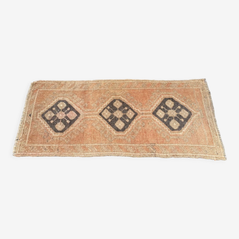 Muted oushak rug 2x3 turkish faded vintage