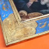 Polychrome religious icon to hang The Virgin and Child