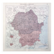 Old map of Romania and Bulgaria 43x43cm from 1950