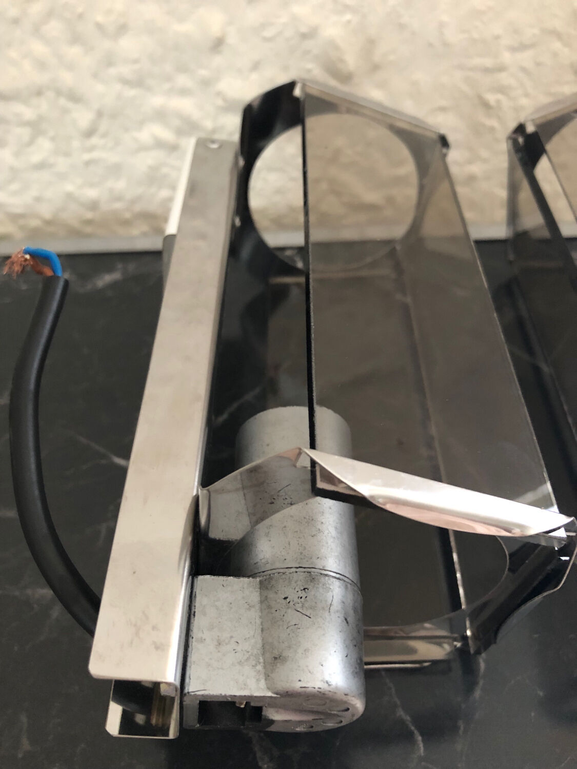 Smoked glass wall lamps