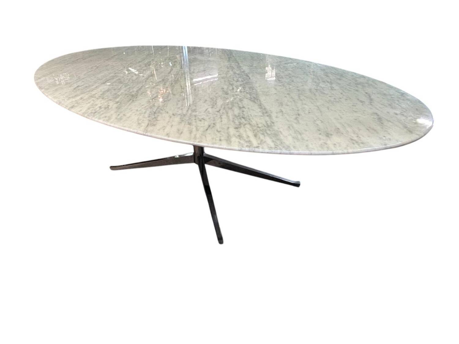 Large oval dining table Florence Knoll marble top L 2