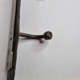 Handcrafted wall coat rack in driftwood, copper and forged steel, 3 hooks, 63 cm