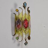 Mid-Century Italian Brutalist Murano Longobard for Poliarte Wall Lamp Sconce , 1980s