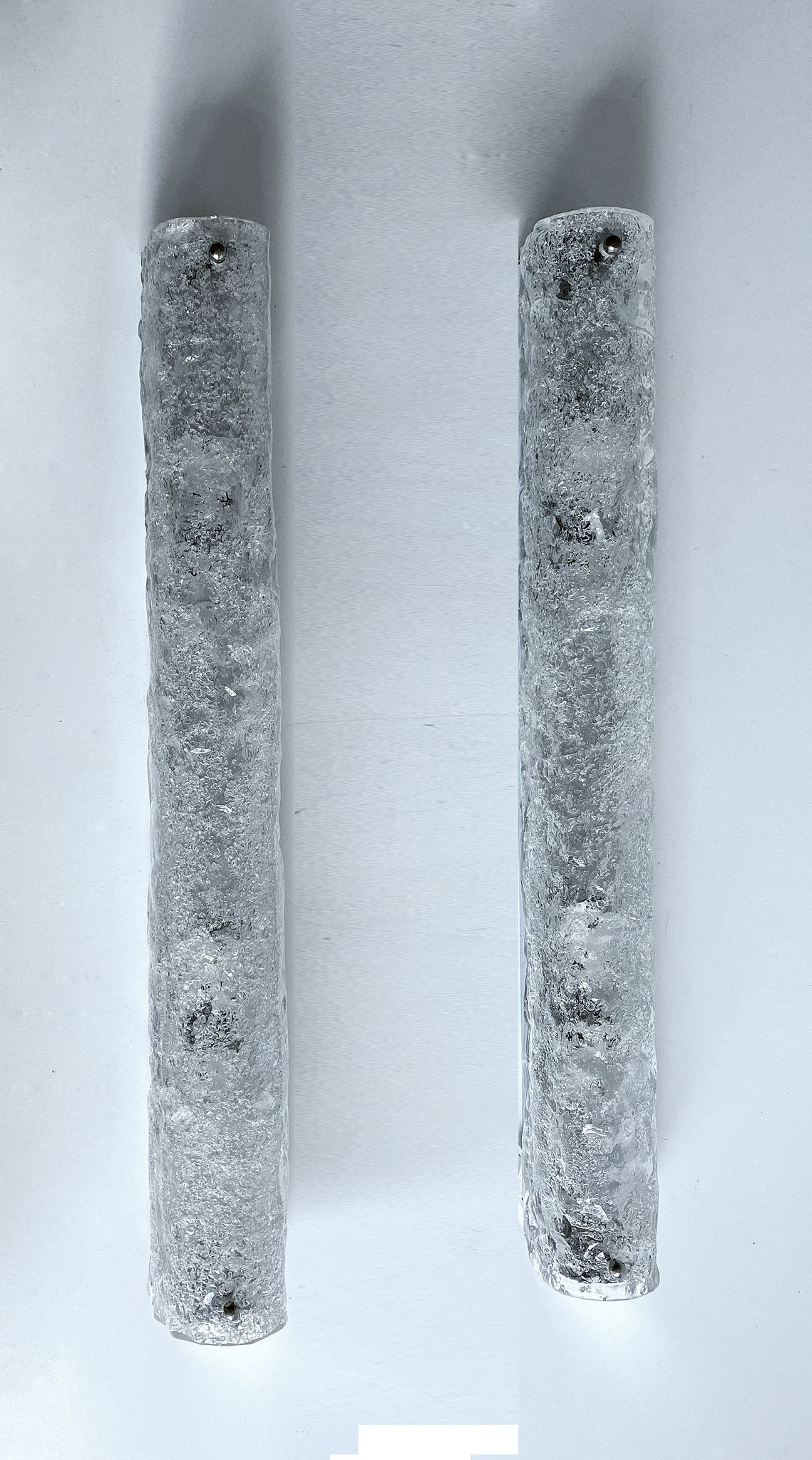 Vintage wall lamps, murano glass and chrome, 60s