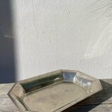 Octagonal silver-plated metal dish