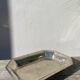 Octagonal silver-plated metal dish