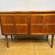 Mid-Century Retro Vintage Teak Sideboard by Nathan 1960s    Square Design •