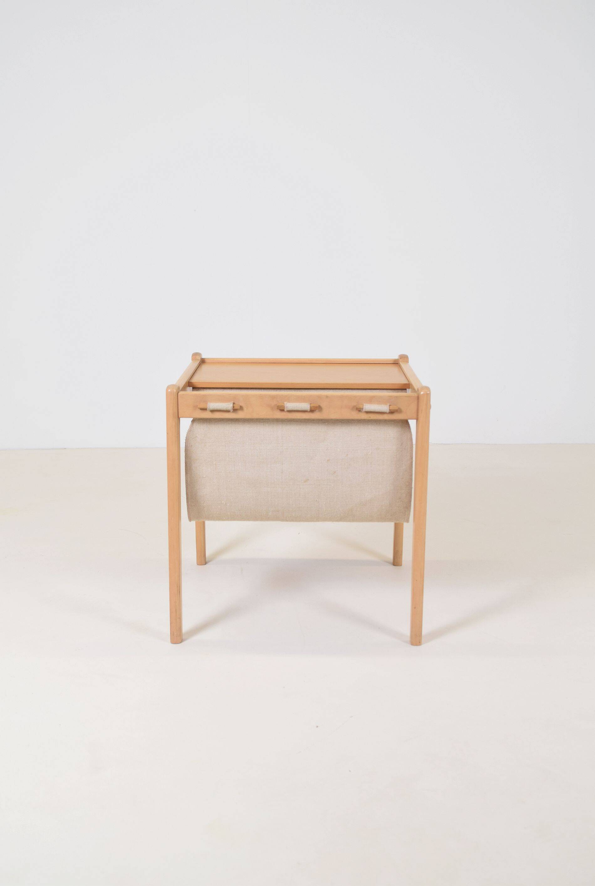 Danish side table with magazine holder by S.P. Jensen for BRDR Furbo
