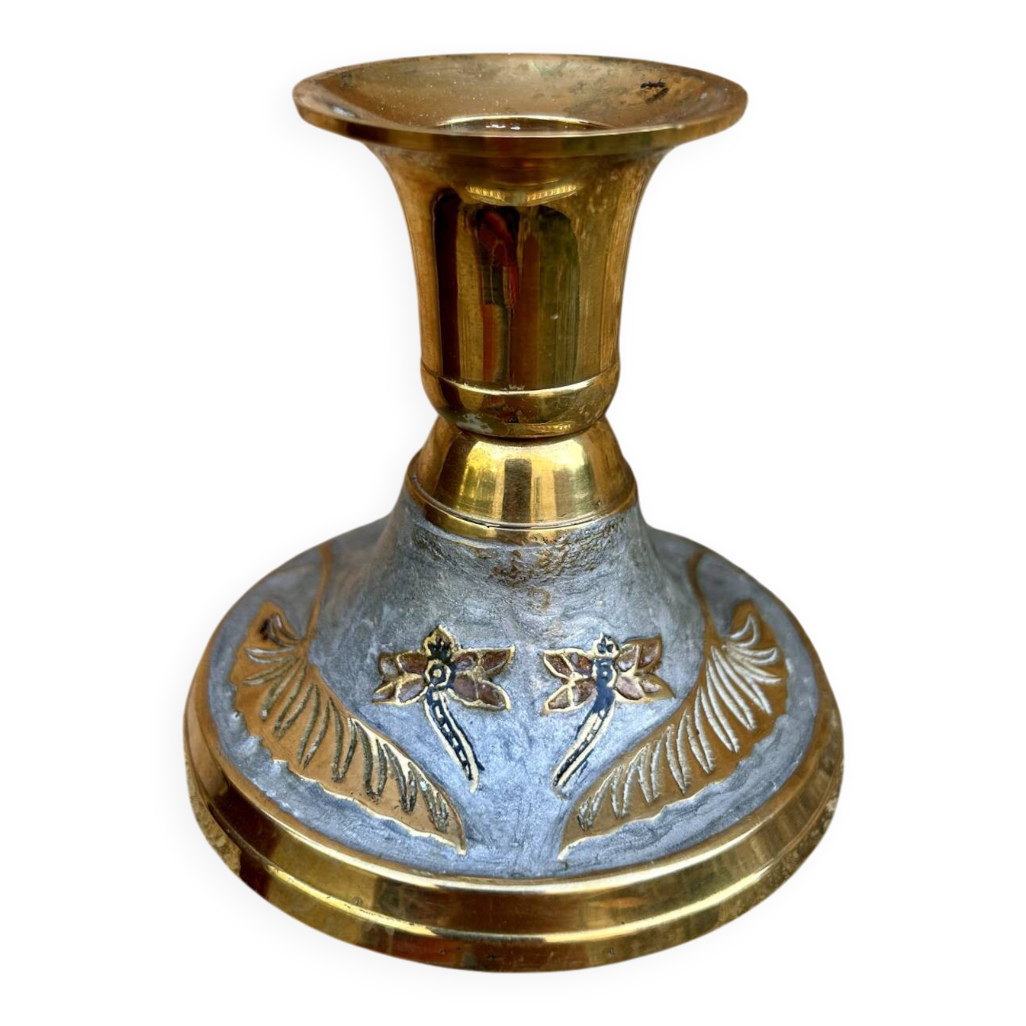 Golden brass candlestick