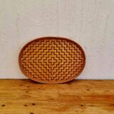 Vintage woven bamboo tray