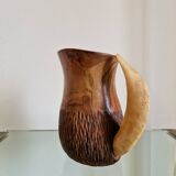 Olive wood pitcher