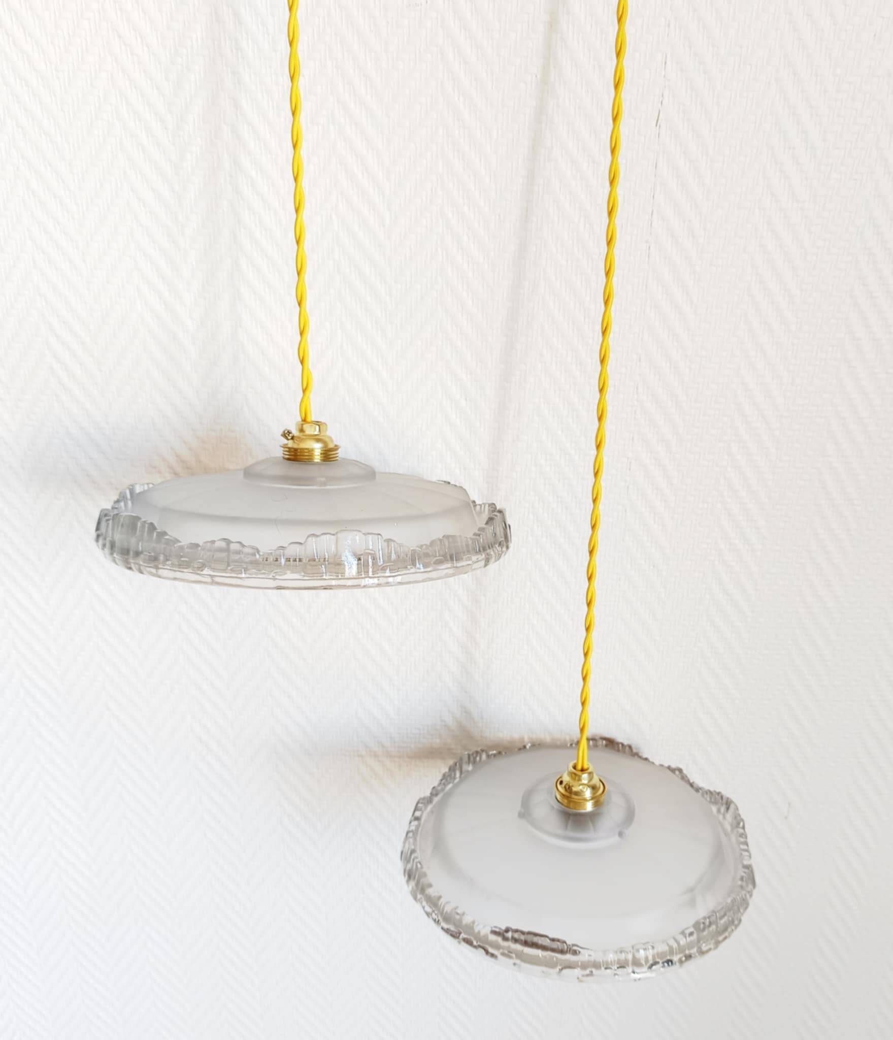 Pair of Ezan art deco pendant lights