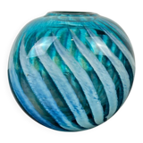 Handcrafted blue glass vase by Phoenician Glass Malta