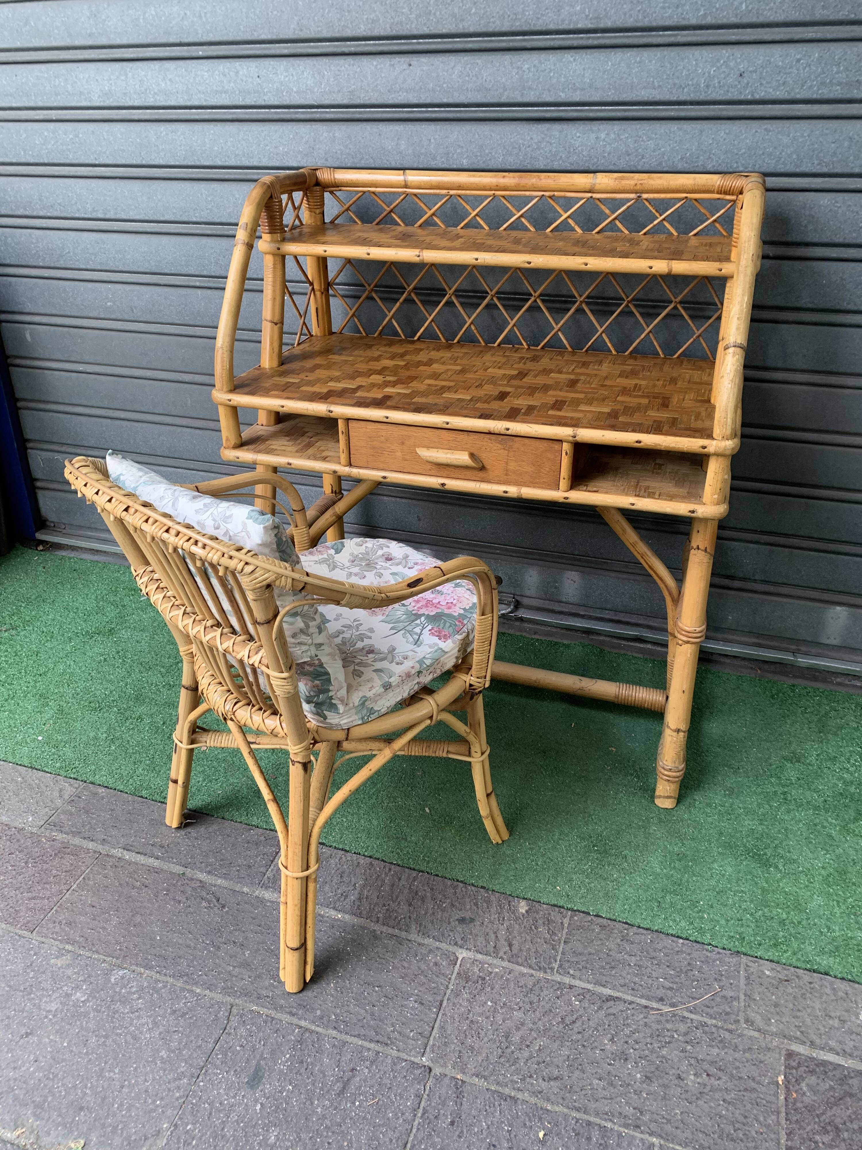 Rattan desk from the 60's