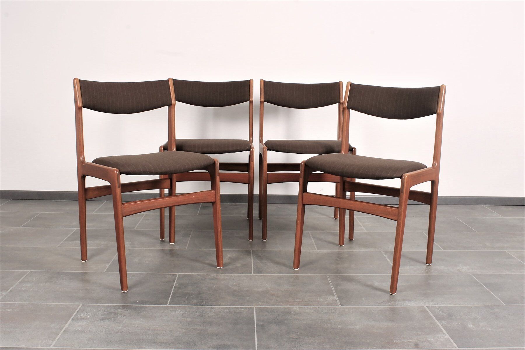 Set of 4 teak dining chairs by Erik Buch for Anderstrup 1950s